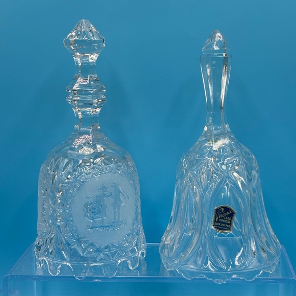 Six Large Vintage Crystal Bells. Wedding Bells. Dinner Bells. Wedding Showe… - Picture 9 of 10